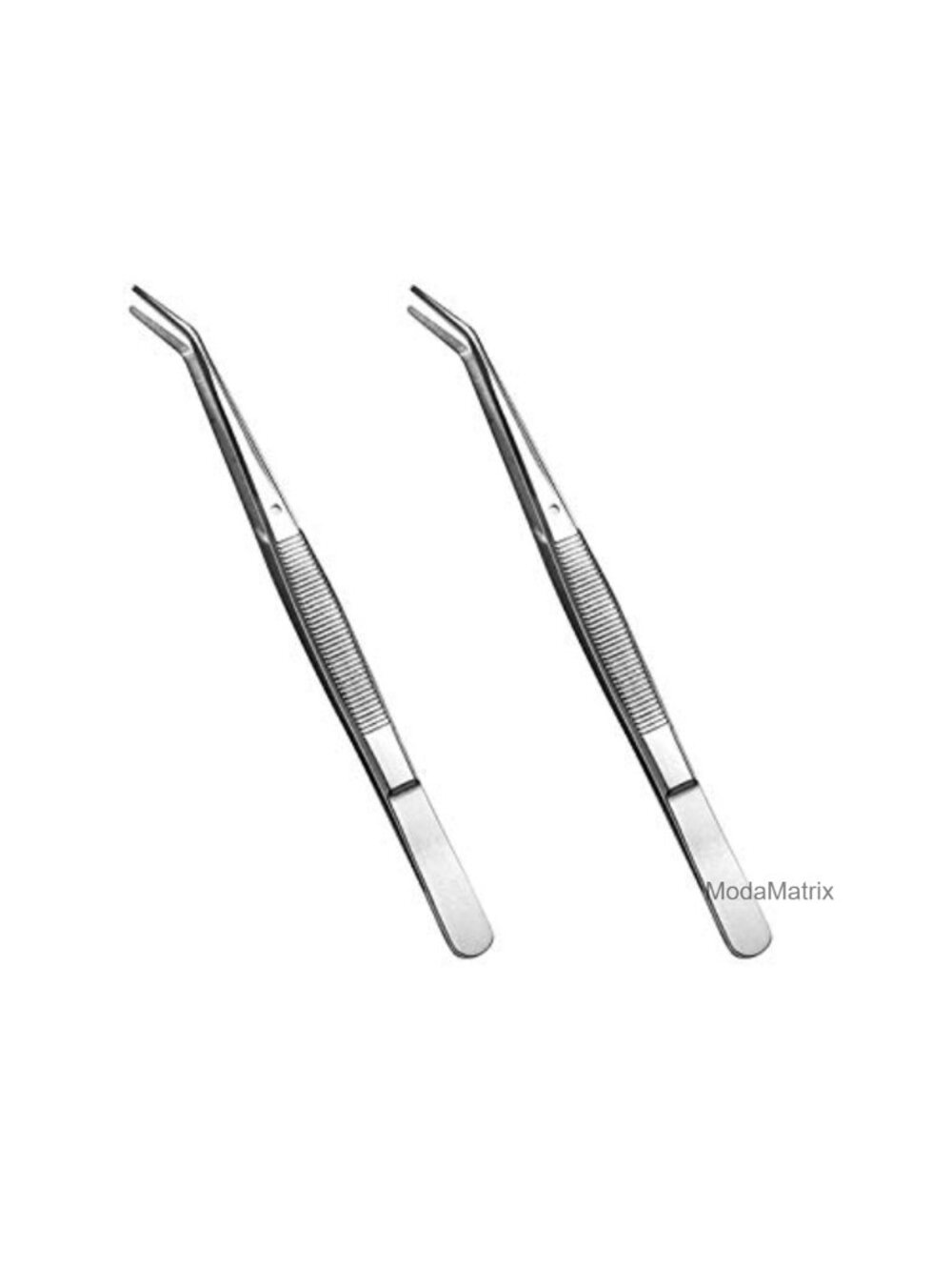 Stainless Steel Curved Serrated Tip Tweezers Forceps 2 Pc Set Craft Sewing